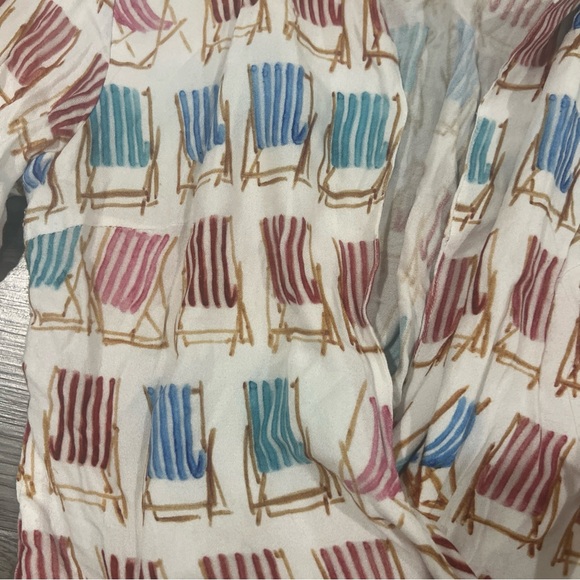 PatBo Deck Chair Print Shirt - White US 4 Blouse RARE Anthropologie - Picture 6 of 7